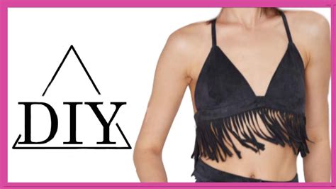 How To Make A Diy Triangle Bra Crop Top With Fringe Tassels Shania Youtube