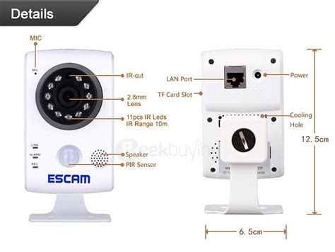 ESCAM QF502 P2P HD Smart Wifi IP Camera With 2 8mm Lens IR Camera