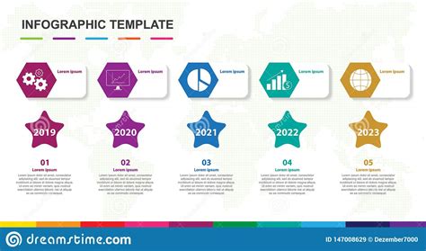 Infographic Schablone F R Gesch Ft Schritte Zeitachsediagramm Vektor