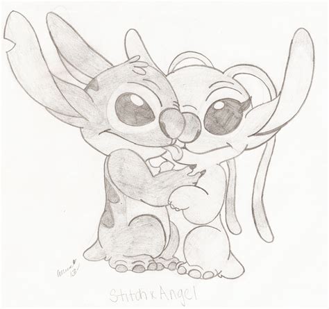 Stitch And Angel Drawing Outline Fobiaalaenuresis | Images and Photos ...