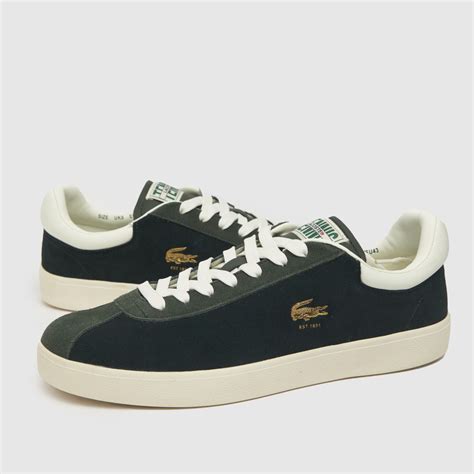 Mens White Green Lacoste Baseshot Trainers Schuh