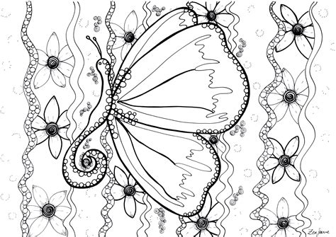 Butterfly By Zenfeerie Zentangle Coloring Pages For Adults