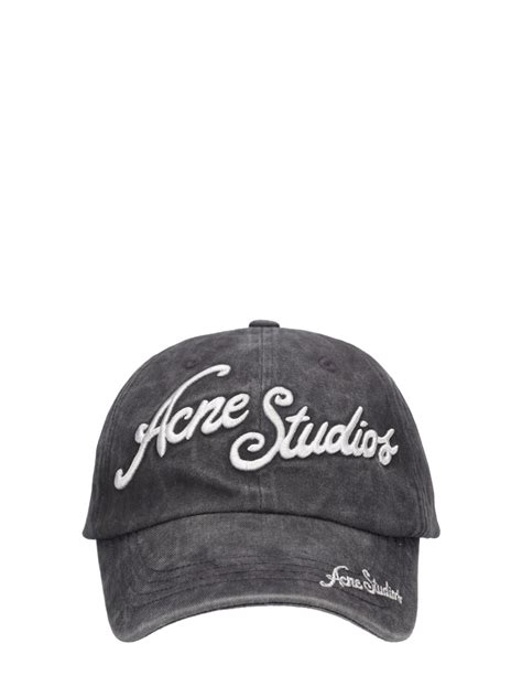 Acne Studios Carliy Tourist Logo Embroidered Cotton Twill Baseball Cap