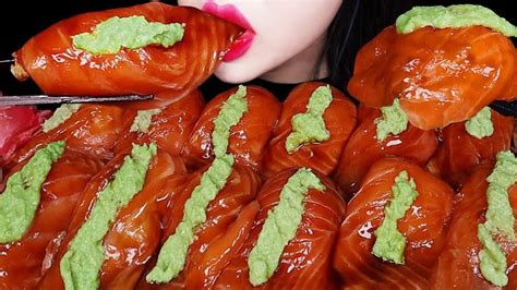 Asmr Giant Salmon Sashimi Nigiri Mukbang No Talking Cooking Eating