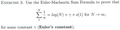 Solved Use The Euler Maclaurin Sum Formula To Prove That Chegg