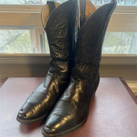 Nocona 7501 Black Deertan Leather Western Cowboy Boot Gem