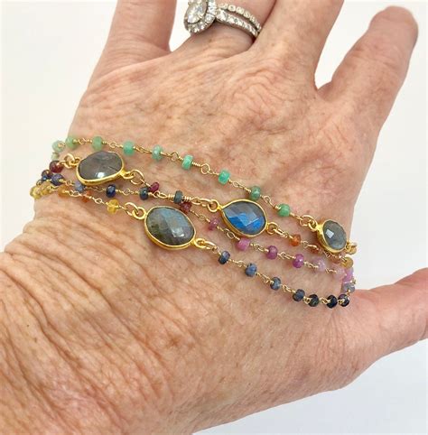 Multi Gemstone Wrap Bracelet