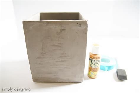 Gold Color Blocked Cement Planter