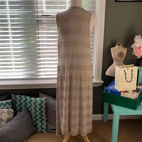 Ambiance Tops Cute Nude White Striped Duster Poshmark