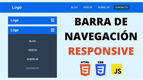 Barra De Navegaci N Responsive Y Accesible Con Html Css Y Js Dise O