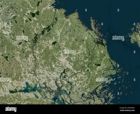 Uppsala County Of Sweden High Resolution Satellite Map Stock Photo