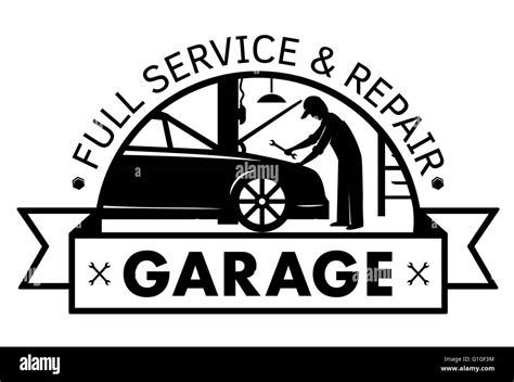 Auto Center Garage Service And Repair Logovector Template Stock