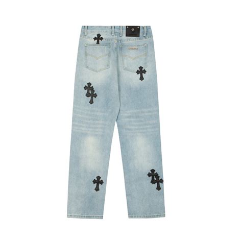 Chrome Heart Cows Crosses Blue Denim Jeans