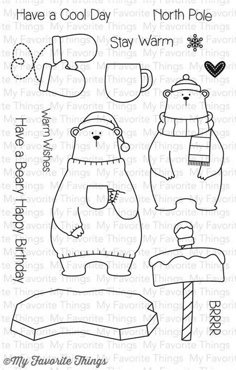 A Clear Rubber Stamp With The Words Have A Cool Day And Two Bears