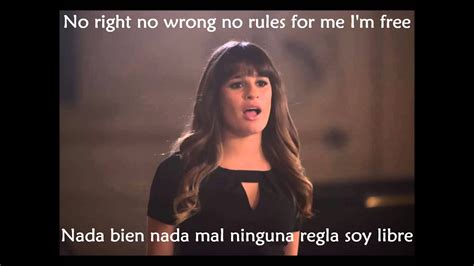 Glee let it go letra Ingles Español YouTube