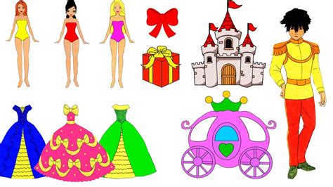 Paper Dolls Dress Up Costumes Dresses For Ball Cinderella Quiet Book Papercrafts Youtube