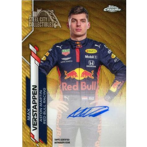 Topps Chrome Formula F Max Verstappen Gold Wave Refractor Auto