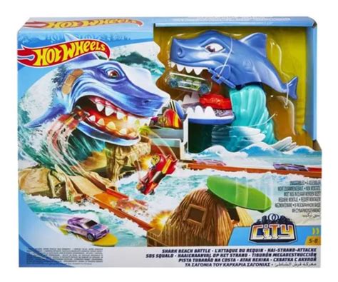 Pista Hot wheels Carritos Tiburon Destructor City Beach sk Meses sin interés