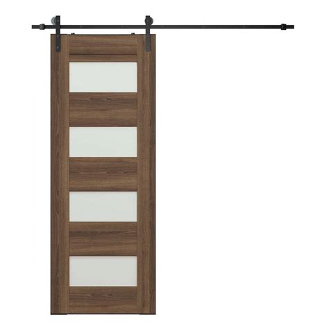 Belldinni Vona 07 08 32 In X 80 In 4 Lite Frosted Glass Ribeira Ash Wood Composite Sliding