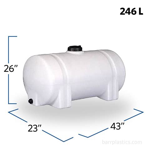 65 Gallon Plastic Horizontal Leg Tank 45191 Barr Plastics