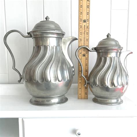 Les Postainier Hutois Finstain Pewter Lidded Smoth Pot Etsy