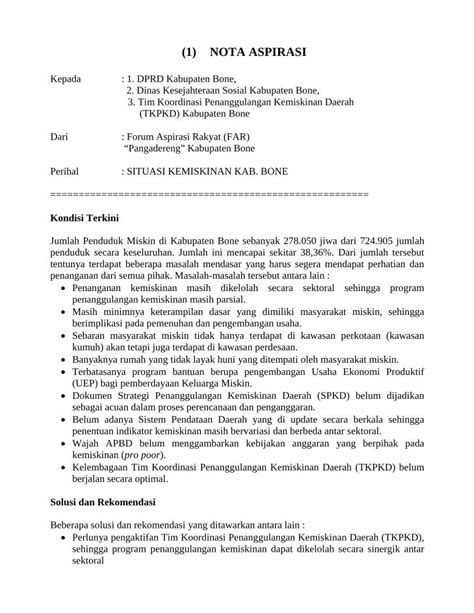 PDF 1 NOTA ASPIRASI Batukarinfo Aspirasi Bone Pdf Dokumen