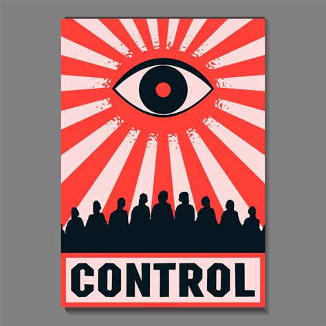 A Placard With An Eye Looking At The Crowd Stylized Retro A Metaphor