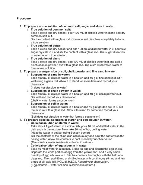 Solution Class 9 Chemistry Practicals Studypool