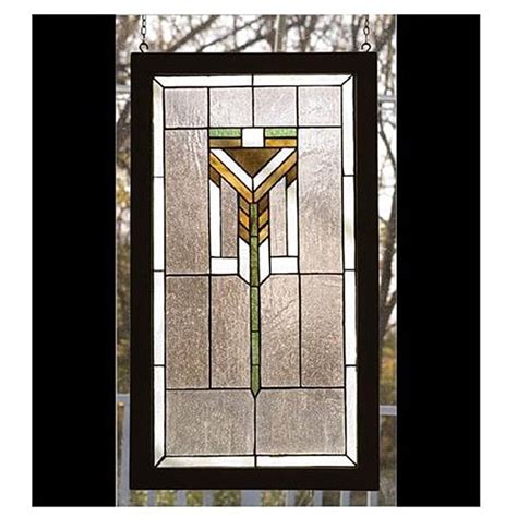 Prairie Stained Glass Window In Wood Frame Free Shipping Today 11938870