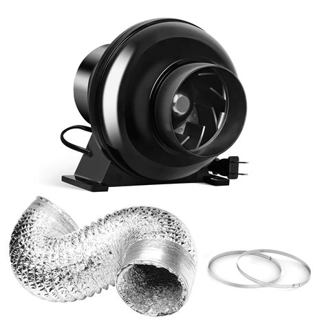 Ipower 4 Inch 230 Cfm Inline Ventilation 8 Feet Quiet Vent Blower For Hydroponics