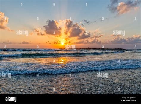 Mediterranean Sea sunset Stock Photo - Alamy