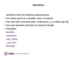 Core Java Programming Language Jse Chapter Iii Identifiers