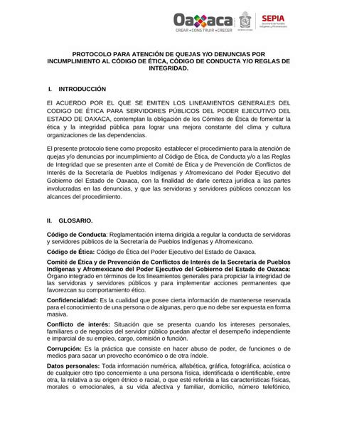 Pdf Protocolo Para Atenci N De Quejas Y O Denuncias Por Pdfslide Net