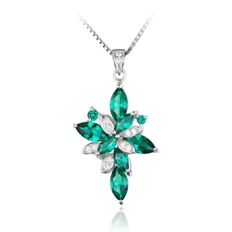 May Birthstone Flower Pendant Necklace – BlazeMall