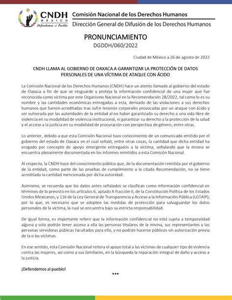 Cndh En M Xico On Twitter Hacemos Un Llamado Al Gobierno De Oaxaca