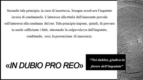 In Dubio Pro Reo Il Ragionevole Dubbio