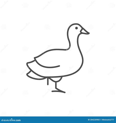 Goose Line Drawing Minimalistic Style For Logo Icons Emblems