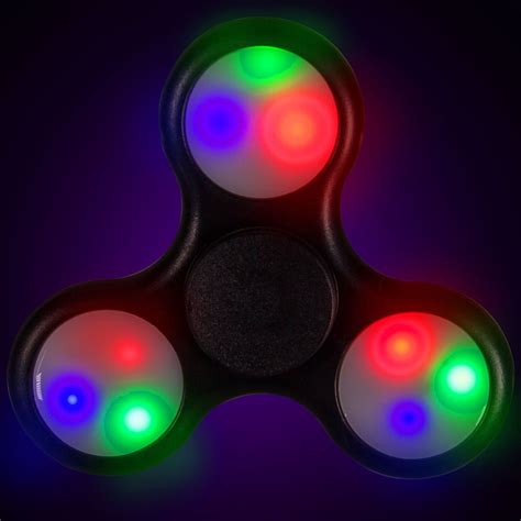 LED Light Up Fidget Toy Spinner Black Spinner Toy Led Lights Light Up