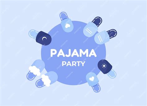 Premium Vector Pajama Party Poster Or Banner With Slippers In Flat Design