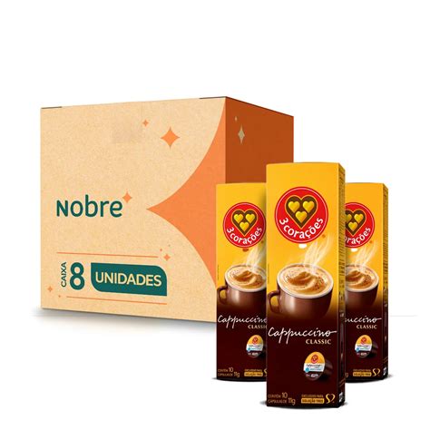 Capsula Cappucccino Clássico 3 Corações Caixa 110g C 10 Uni