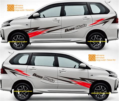 Stiker Mobil Avanza Cutting Sticker Toyota Avanza Veloz Xenia Universal