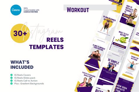 Fitness Instagram Reels Template Canva Gráfico Por Brandingtemplate · Creative Fabrica