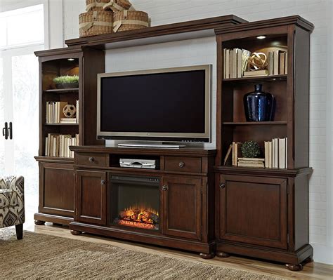 Porter Extra Large Entertainment Wall W Fireplace Entertainment