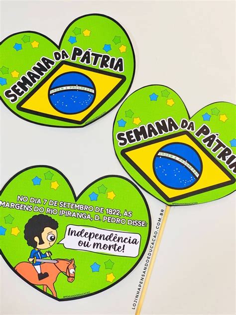 Plaquinha Independência do Brasil Pensando Educação Por Leticia