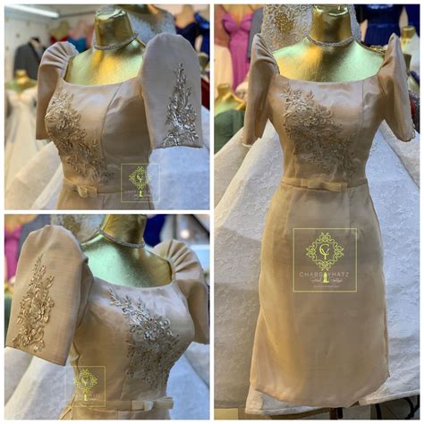 Modern Filipiniana Mestiza Dress Imelda Sleeves Lazada Ph