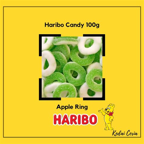 Haribo Apple Ring Gummy Candy Halal 100g Shopee Singapore