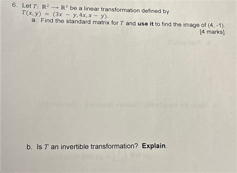 Solved Let T R2→r3 ﻿be A Linear Transformation Defined By