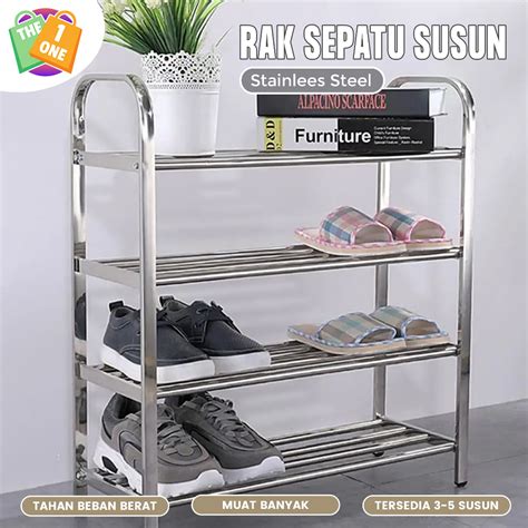 Jual Rak Sepatu Sendal Stainless Steel Dan Susun Tempat Alas