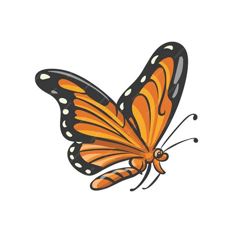 Premium Vector Monarch Butterfly Flying Illustration