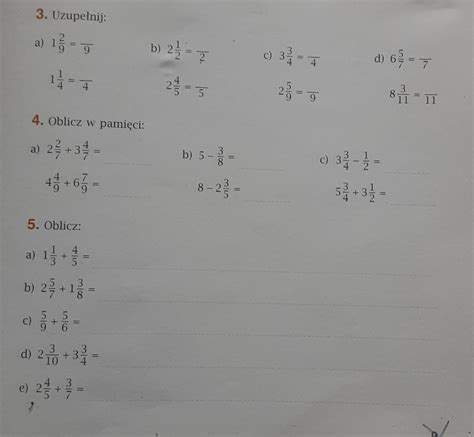 3 Uzupełnij a 12 94 Oblicz w pamięci a 2 ² 1 3 a 11 5